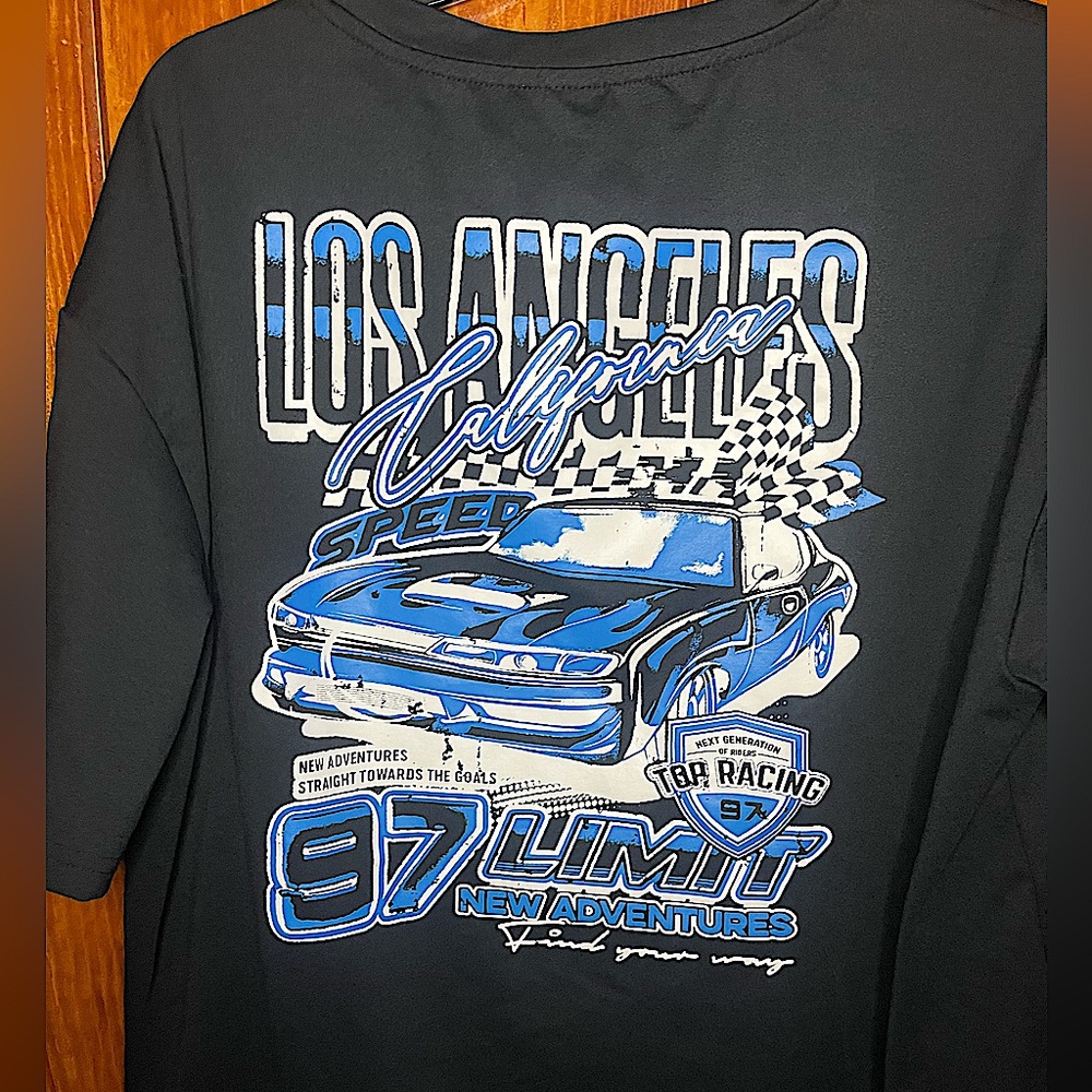 Manfinity EMRG Men Car & Letter Graphic Tee Large
